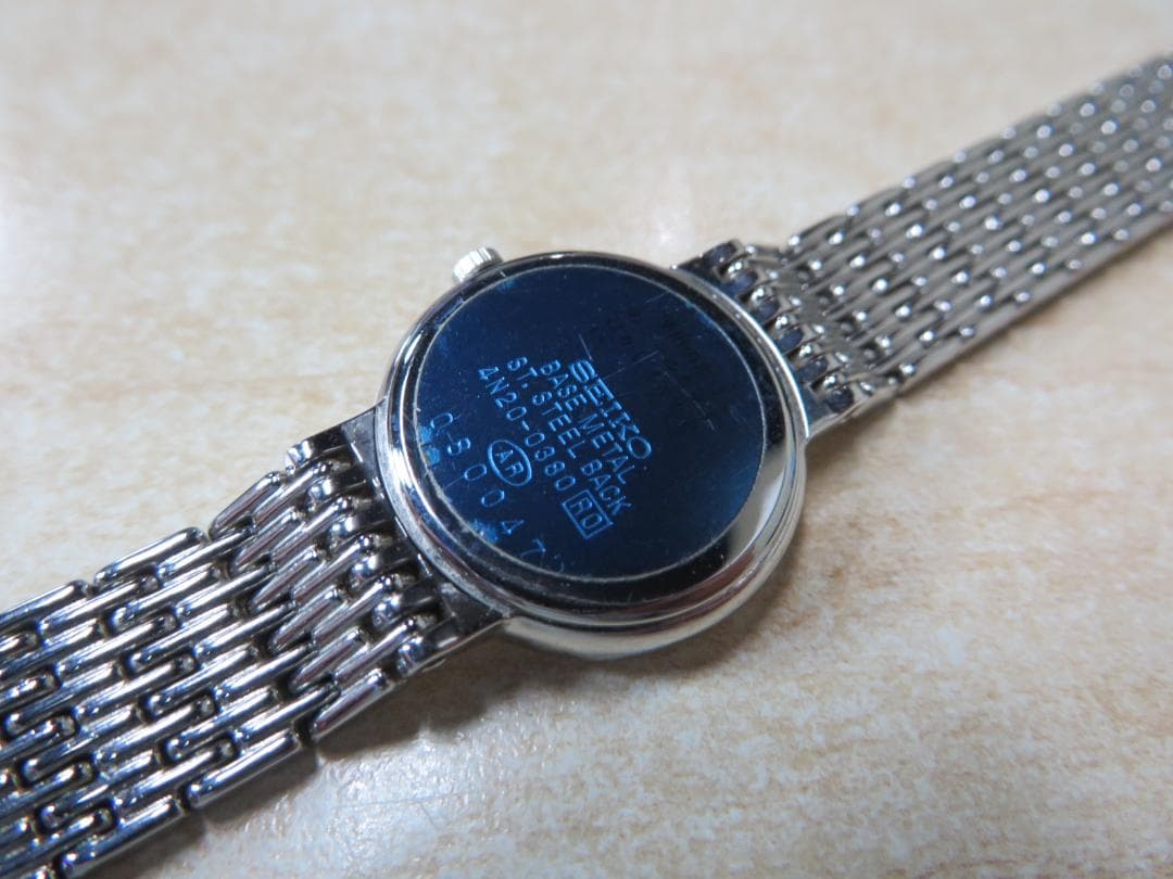 セイコー　エクセリーヌ　20P ダイヤ　4P サファイア　シェル文字　新電池