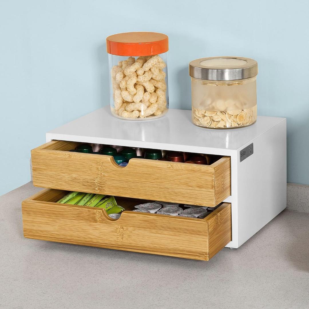 卓上チェスト 収納ケース 2段式 おしゃれ 引き出し付き 小物入れ 北欧