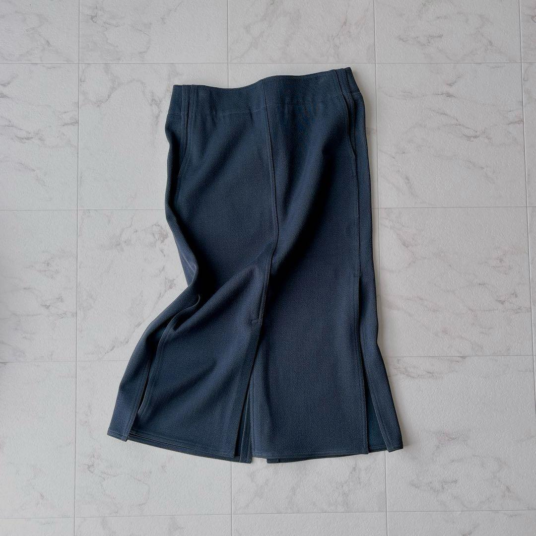 美品 LEMAIRE イタリア製 スリットスカート 36 ダークグレー