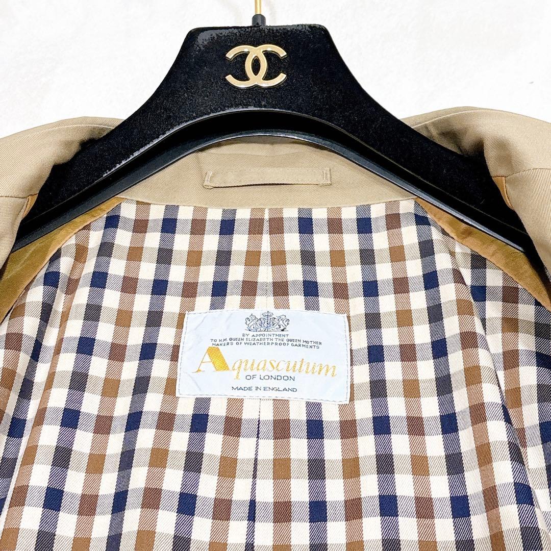 新品同様✨　アクアスキュータム　ステンカラーコート　ベージュ　メンズ　46