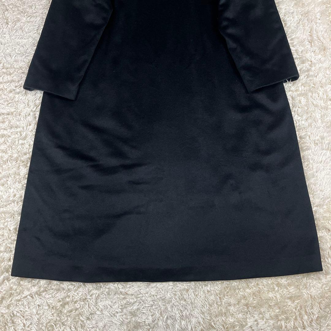 BALMAIN バルマン カシミヤ100% 裏地シルク ロングコート Mブラック