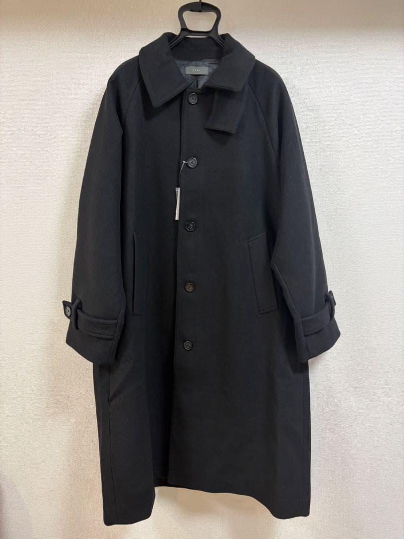 CLEL ブラック ステンカラーコートサイズS