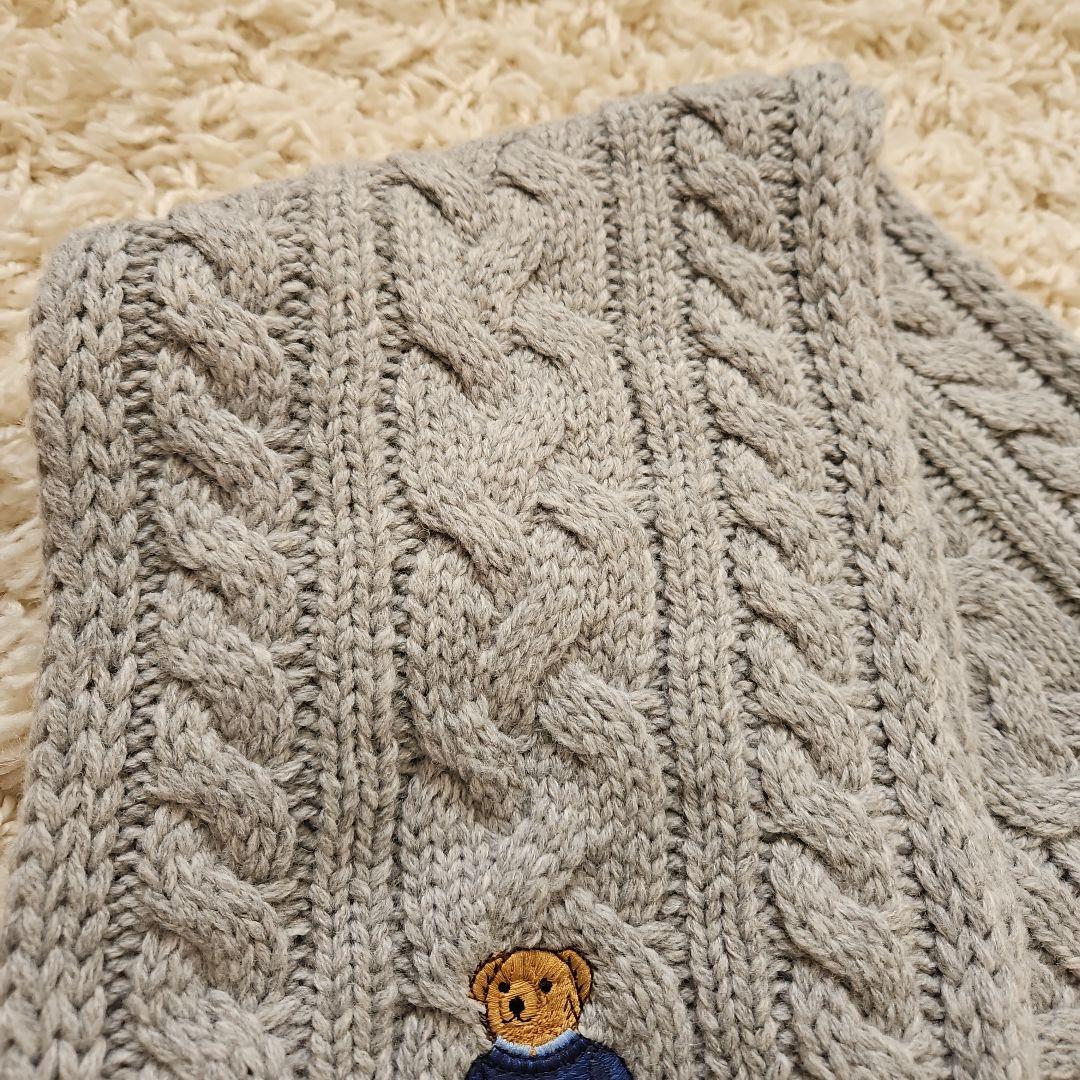 美品　Polo Ralph Lauren ポロベア　ケーブル編みニット　マフラー