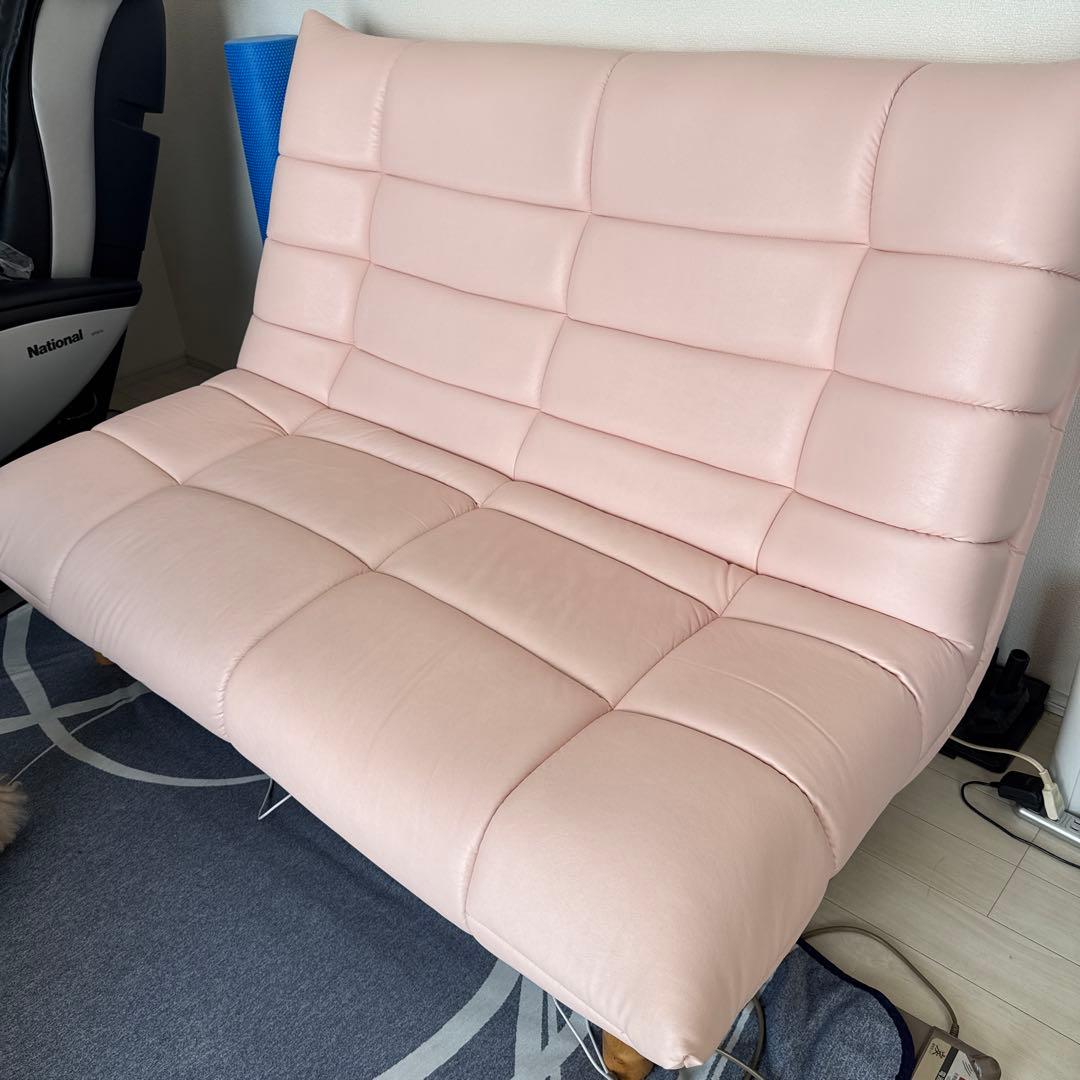 ALEX ローソファ 3人掛け ハイバック ピンク