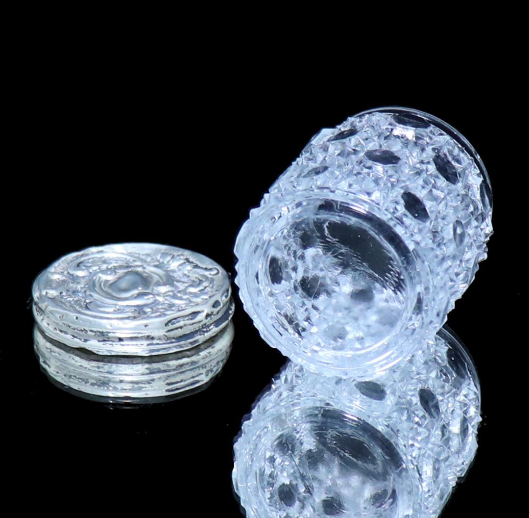 オールドバカラ レアサイズ 銀蓋付き調味料入れディアマンピエーリー ミニチュール