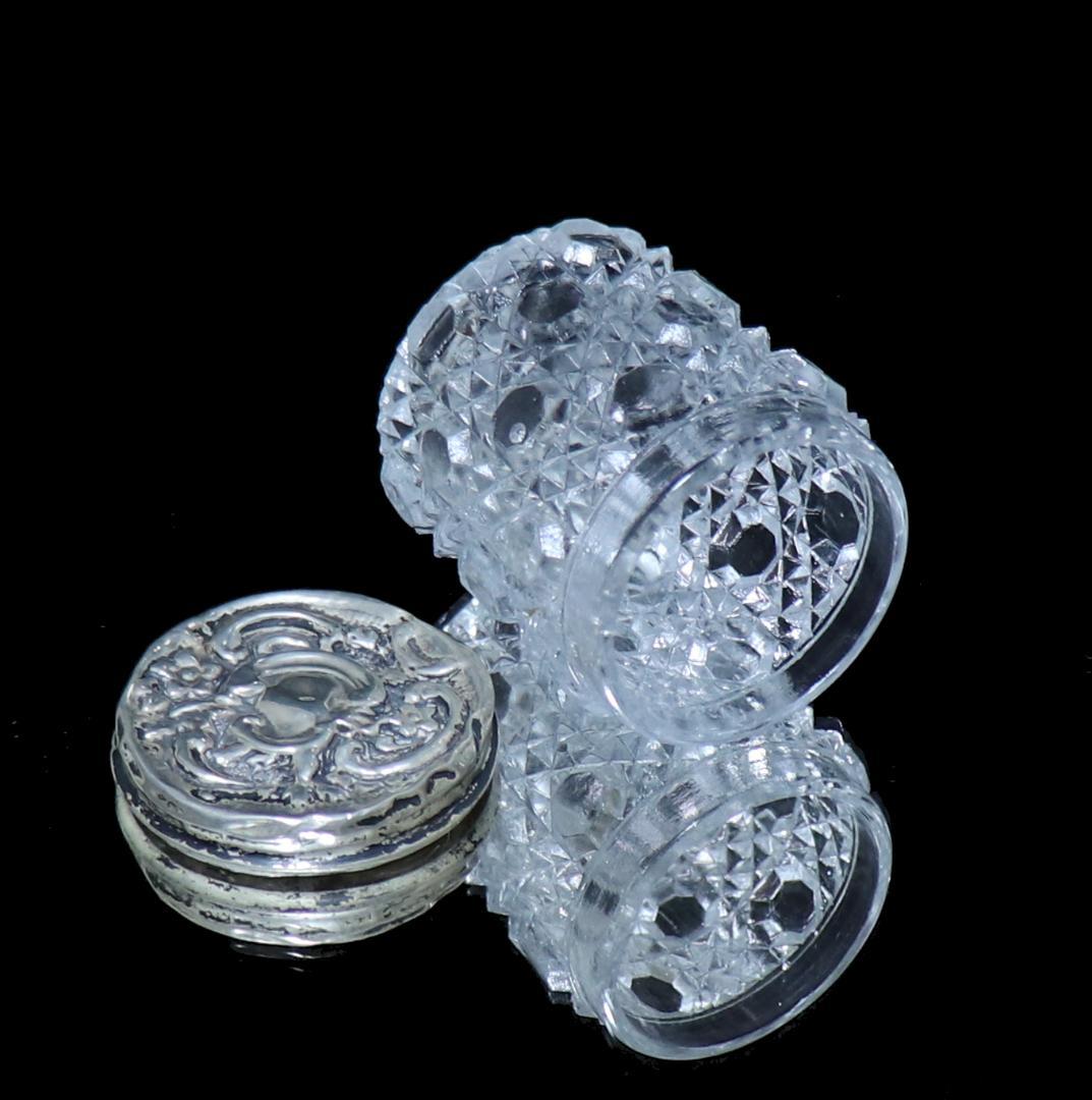 オールドバカラ レアサイズ 銀蓋付き調味料入れディアマンピエーリー ミニチュール