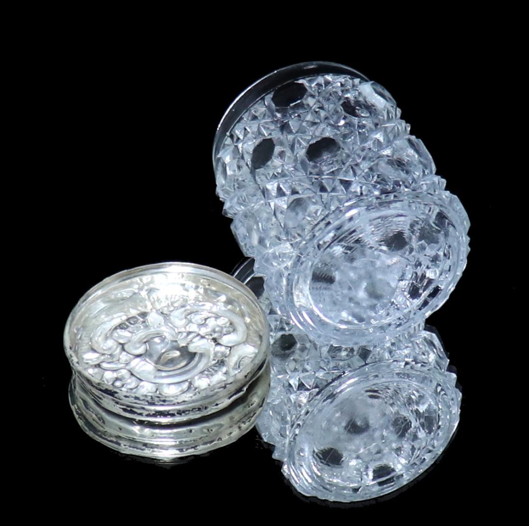 オールドバカラ レアサイズ 銀蓋付き調味料入れディアマンピエーリー ミニチュール