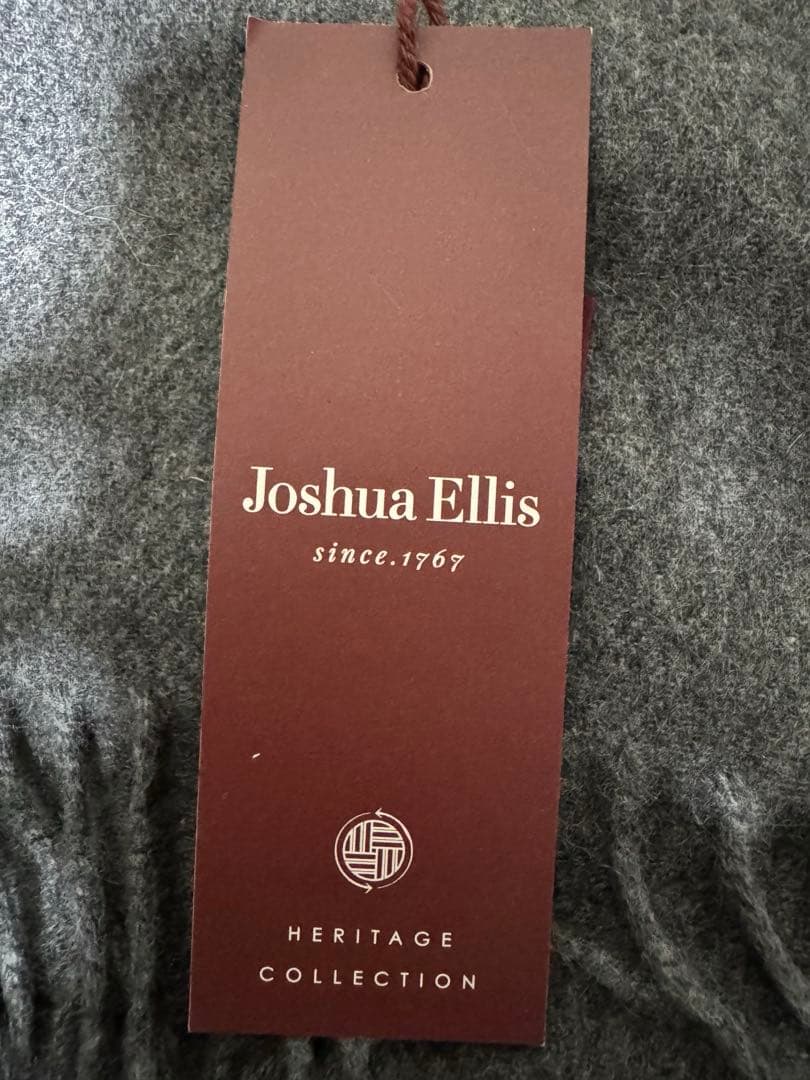 Joshua Ellis 100%カシミヤ マフラー チャコールグレー