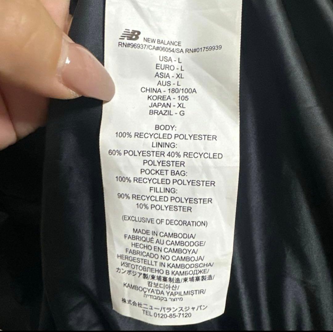 美品　ニューバランス ベンチコート　メンズ　ブラック　XL
