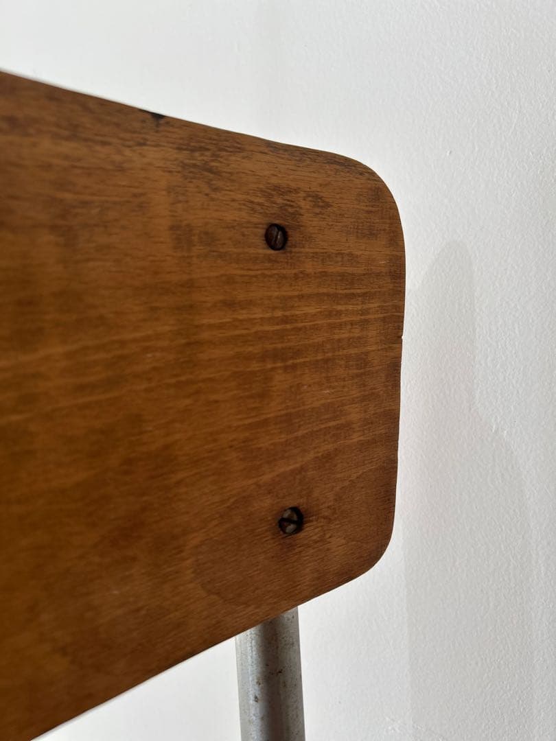 ビンテージフランス　1940年代　カンチレバー　❷ スチールパイプ　チェア　木製