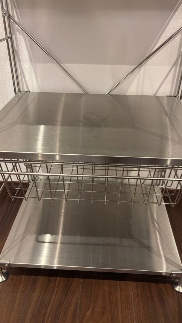 無印良品　ステンレスユニットシェルフ小　ワイヤーバスケット