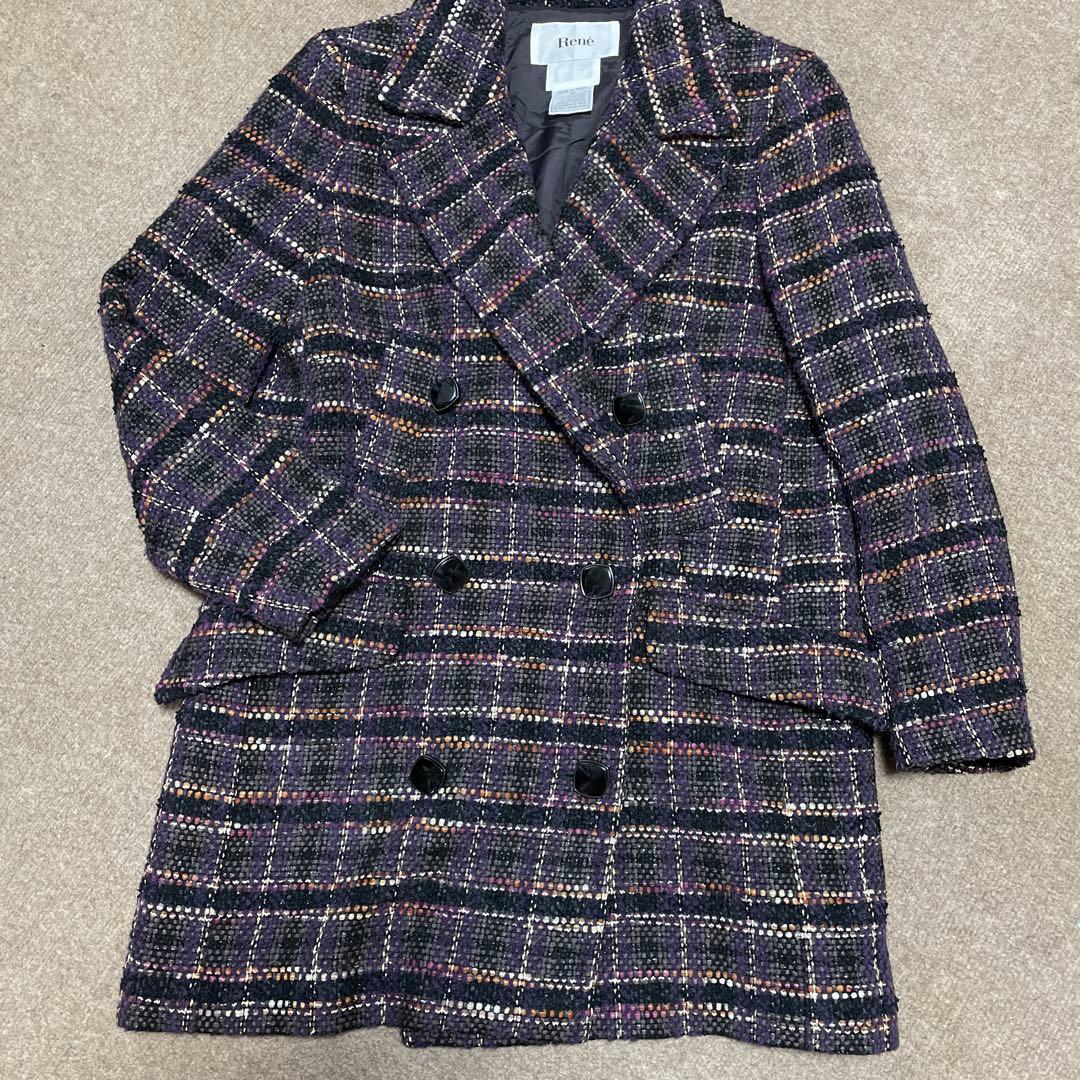 Rene　ルネ　ツイード　TISSUE　コート　ジャケット　ダブルボタン