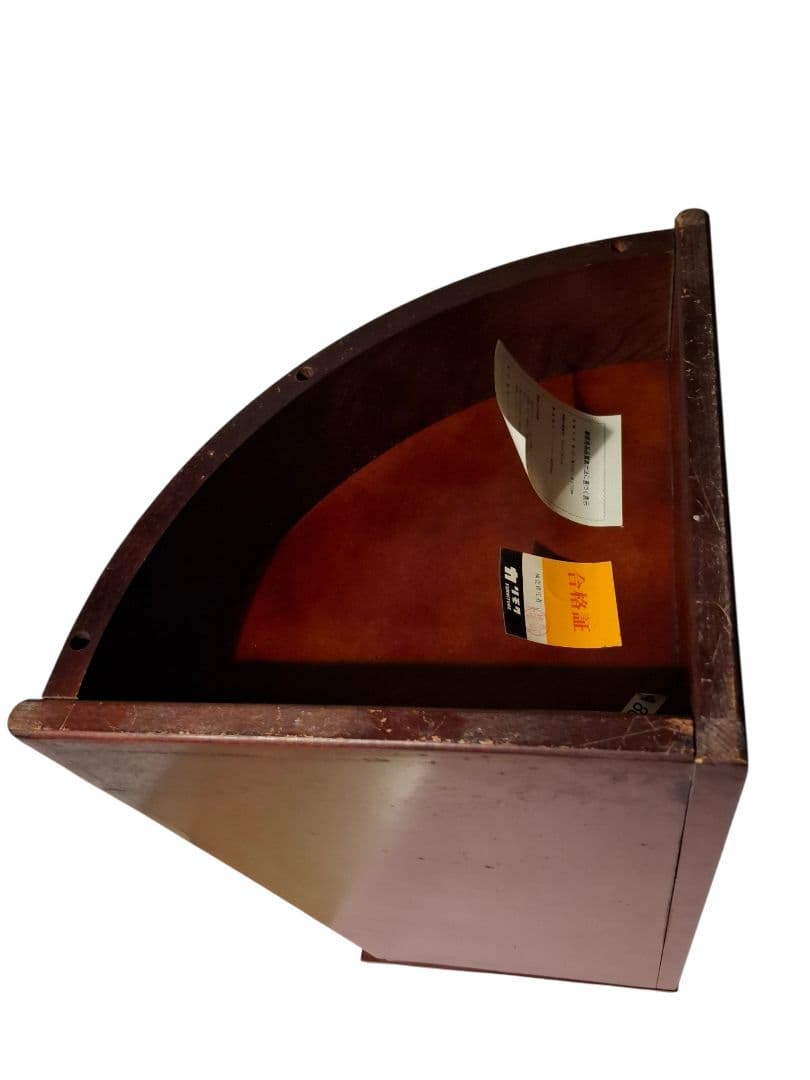 オールドカリモク コーナーシェルフ 木製 3段 飾り棚