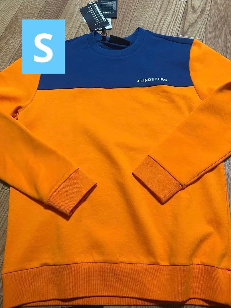 ジェイリンドバーグJ.LINDEBERG オレンジ ネイビー トレーナー