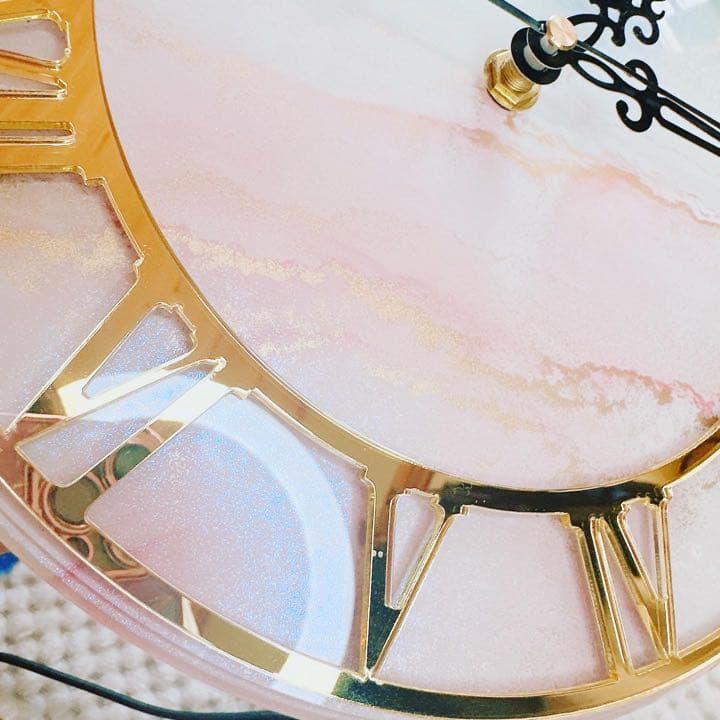 祝い アルコールインクアート 時計 結婚祝い オーダー可能