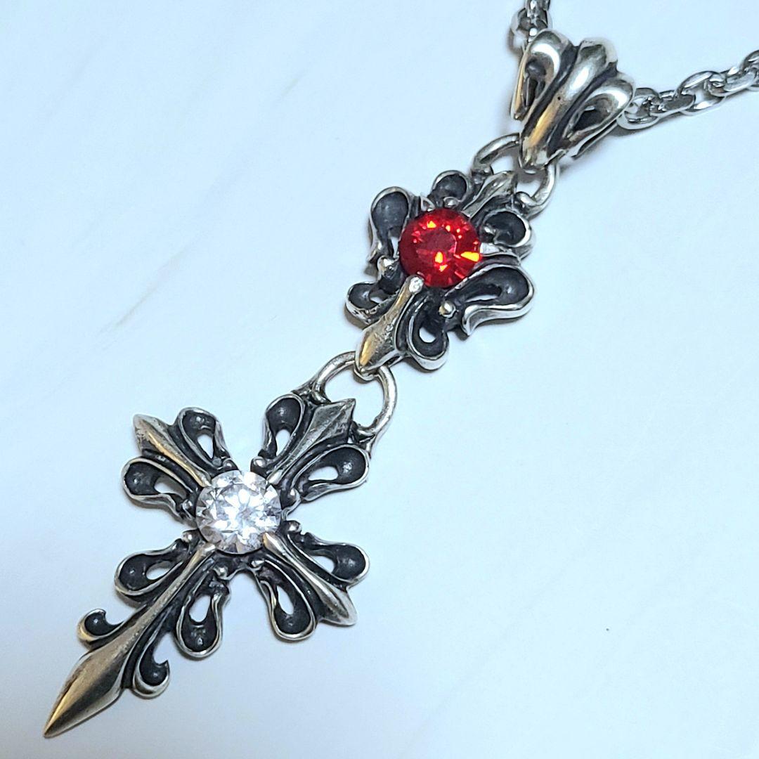 美品 BLESS ブレス ダブルフレアクロスペンダント 925 ジルコニア