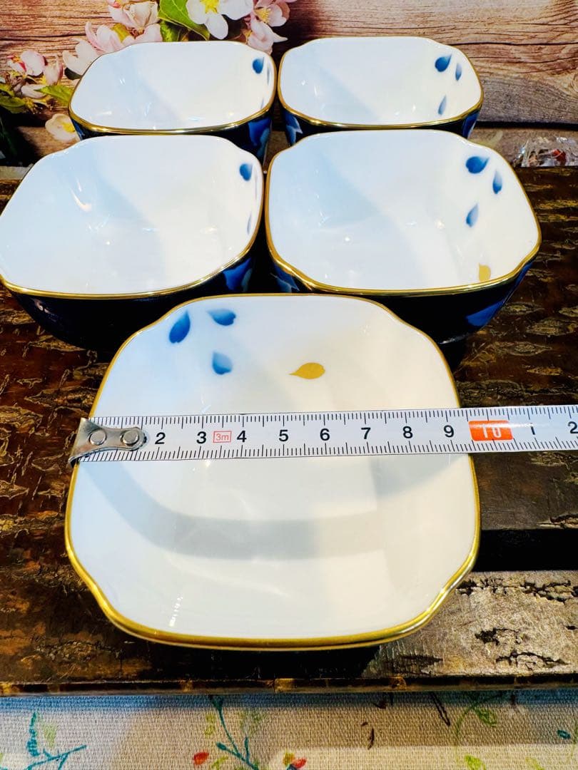 乃りたけ 金彩瑠璃色 小鉢 ５つセット