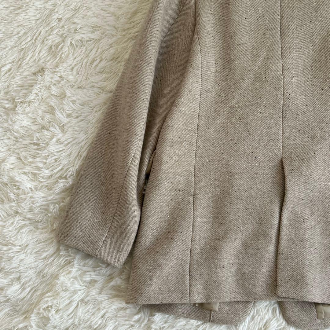 ✨美品✨フレームワーク シングルジャケットコート シルク混 ヘリンボーン