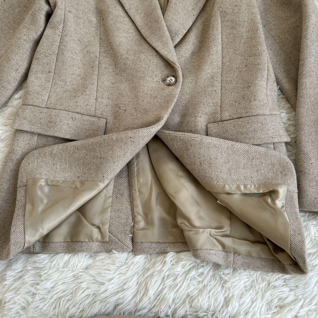 ✨美品✨フレームワーク シングルジャケットコート シルク混 ヘリンボーン