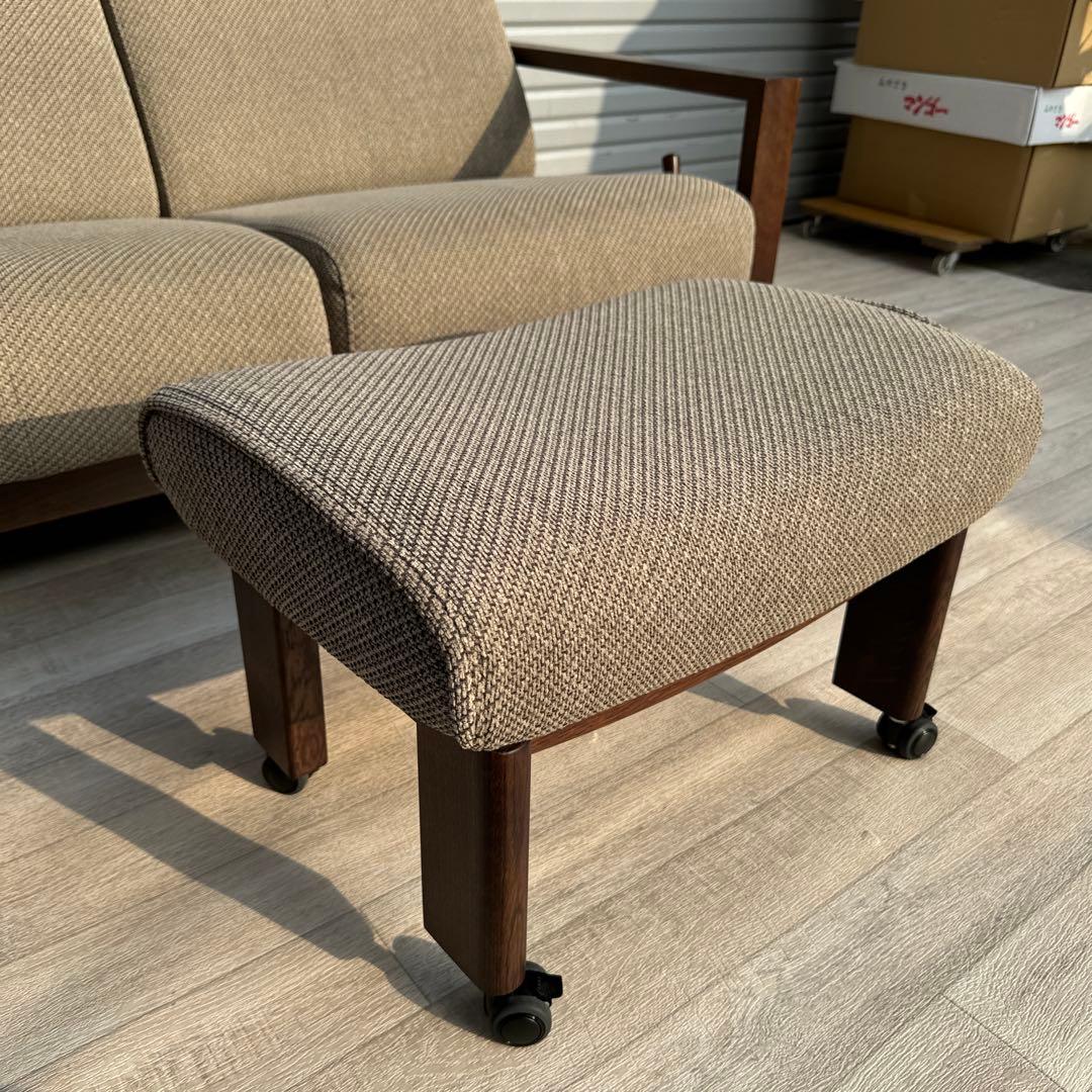 karimoku 現行品　リクライニングソファ　2人掛けソファ　オットマン付き