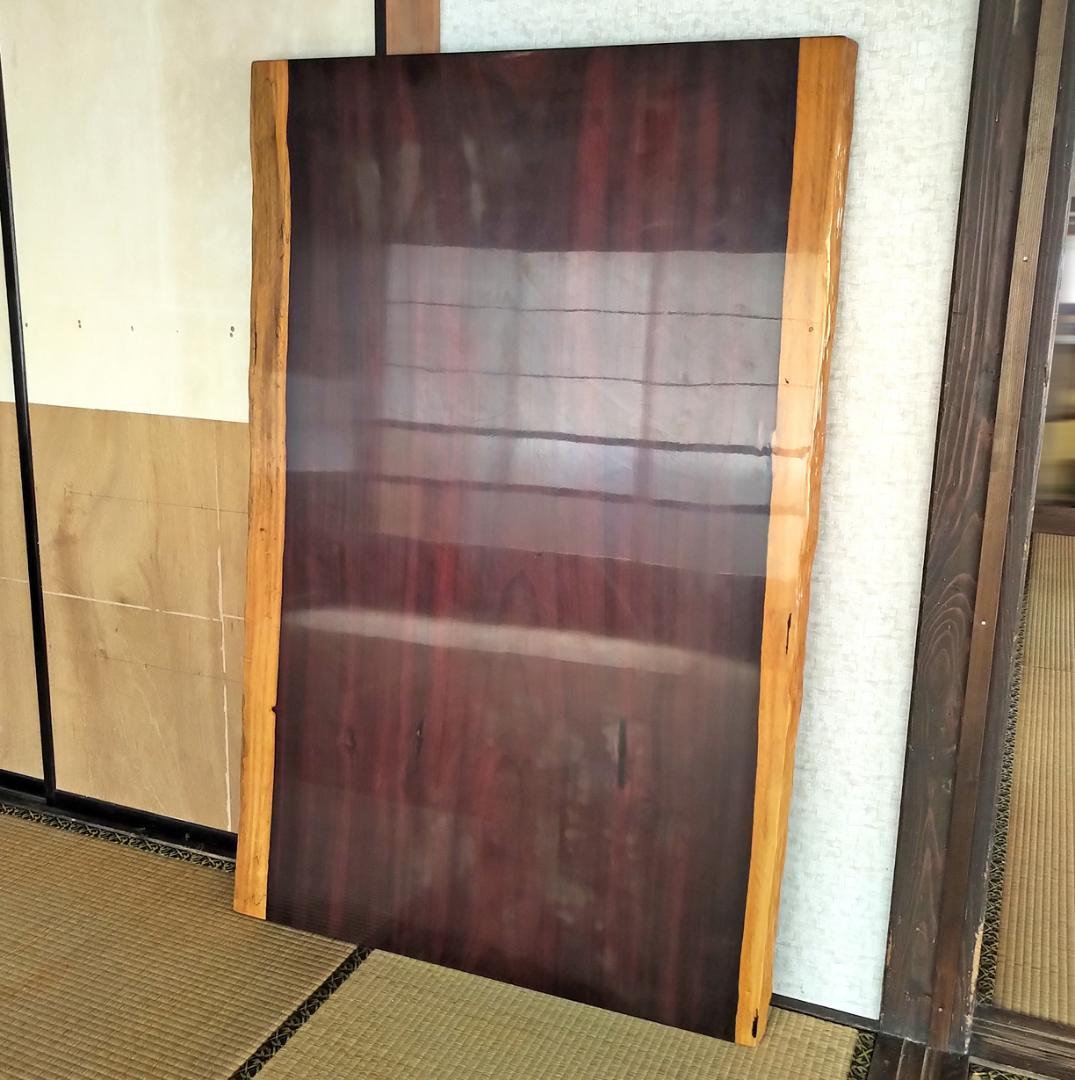 den3【送料込み】【超大型】紅紫檀（紅シタン）厚み5.8㎝　一枚板　座卓