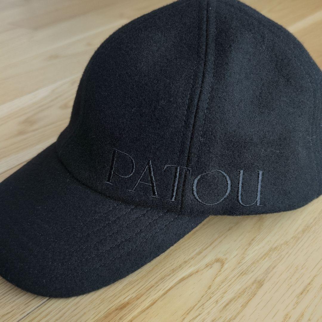 パトゥ PATOU 帽子 ウール ベースボール キャップ　ブラック