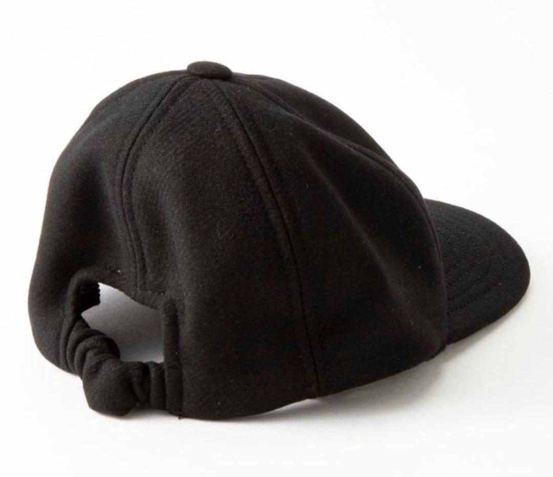 パトゥ PATOU 帽子 ウール ベースボール キャップ　ブラック