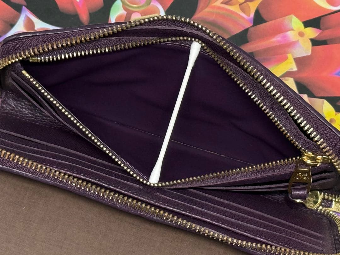 極美品！ルイヴィトン　アンプラント　スクレットロン　ジッピー長財布　紫系
