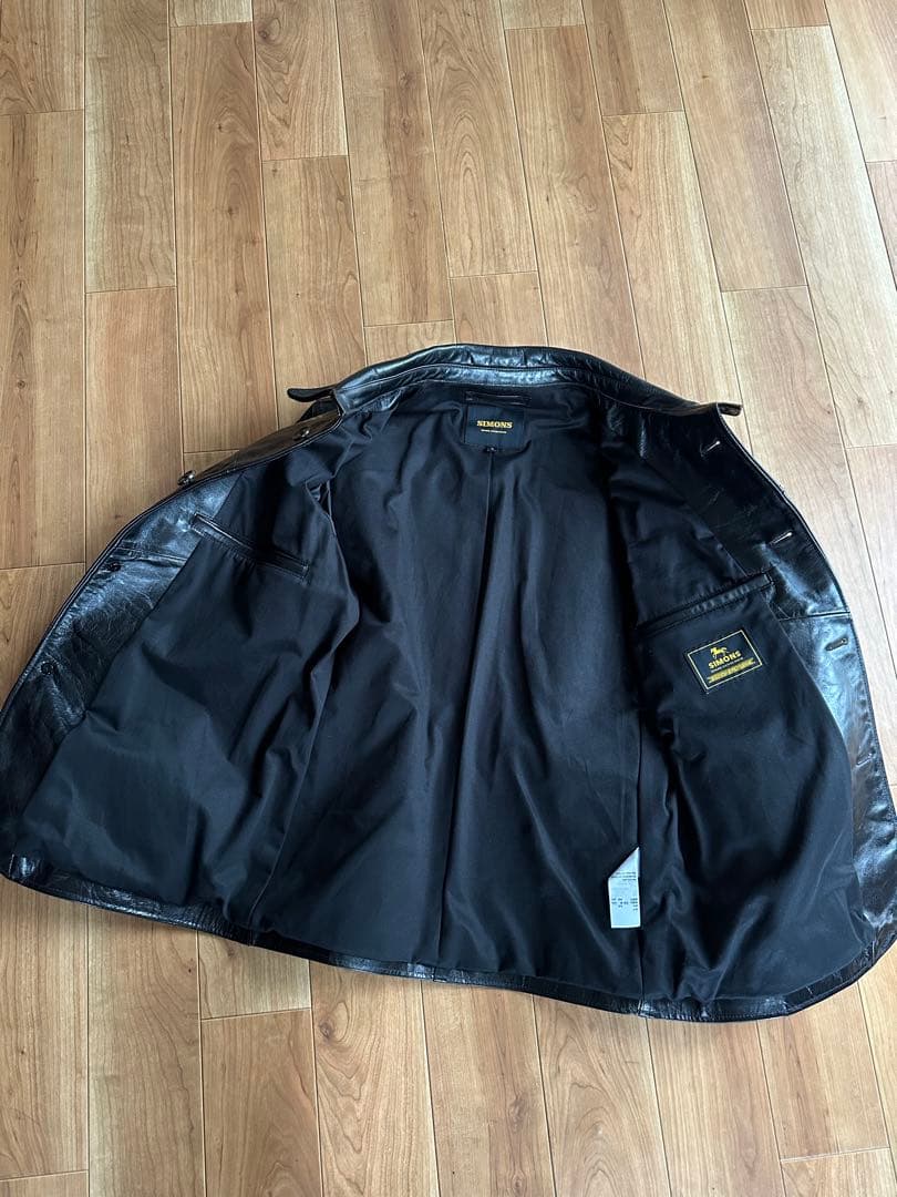 simons Shanghai 手描き茶芯ホースハイドライダースジャケット