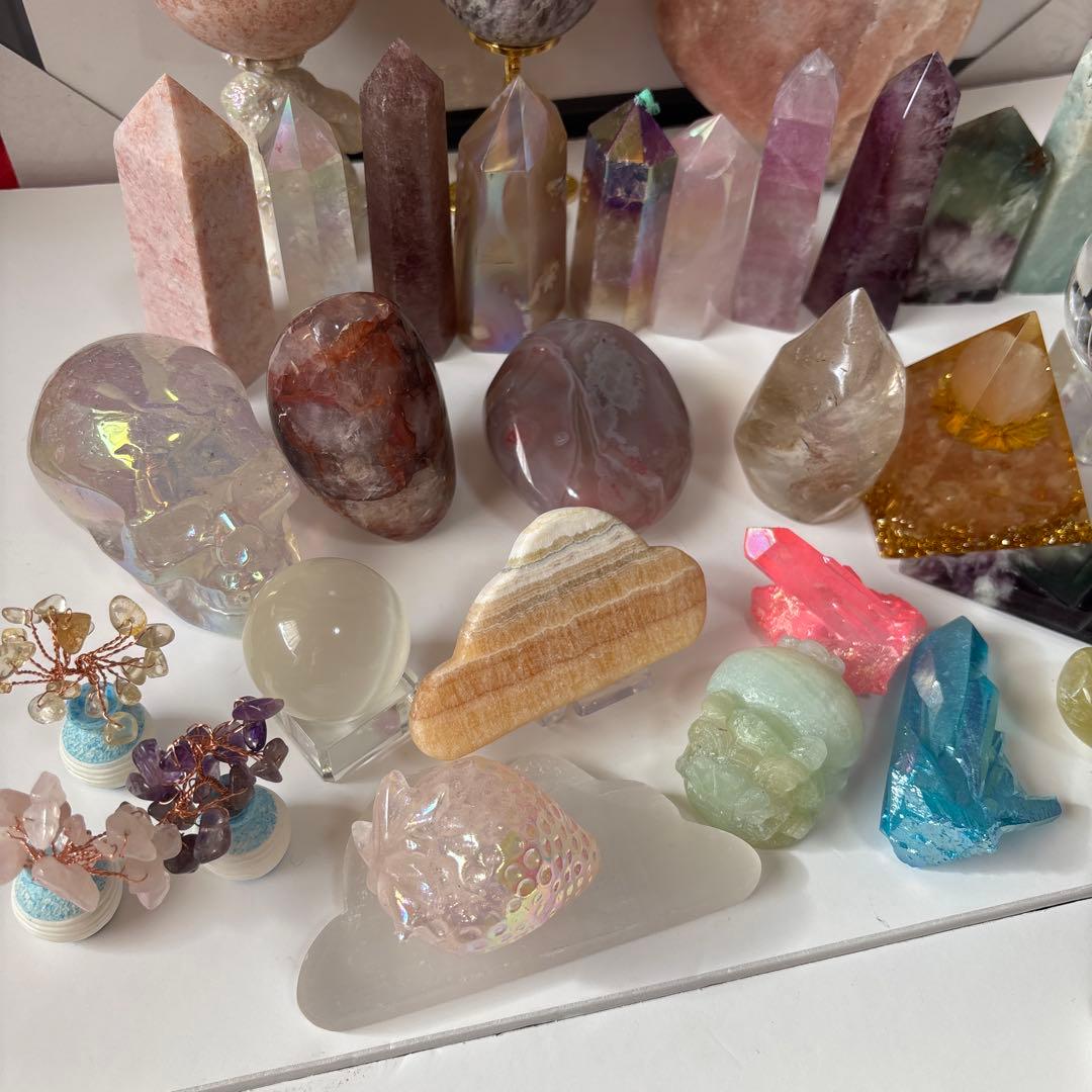 最終値下げ天然石 大量 セット スフィア ポイント 置物