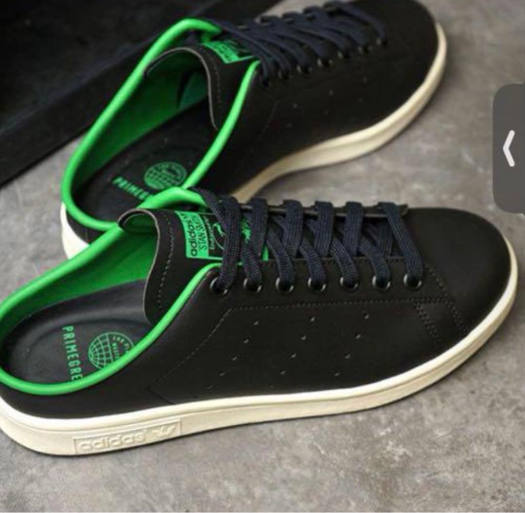 【新品未使用】アディダスタンスミスミュール黒ブラック妊婦マタニティ緑グリーン