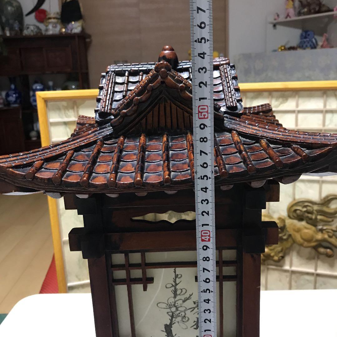 希少品　古美術　ランプ　梅蘭竹菊四面絵　年代物