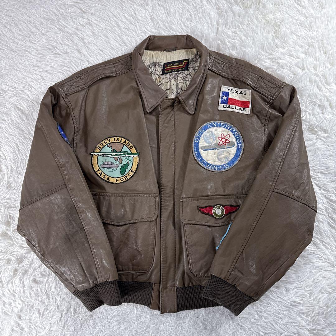 【ヴィンテージ】A-2 G-1 レザージャケット フライトジャケット ワッペン