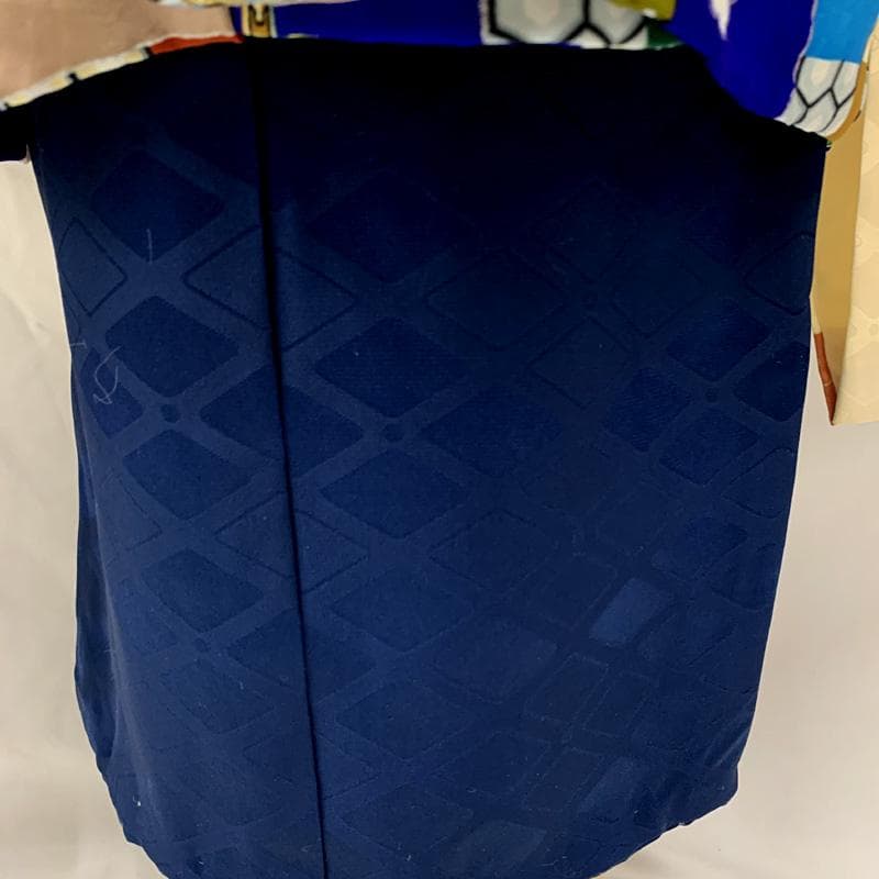 601ab36□七五三 三歳 男児 着物&被布 総刺繍 束ね熨斗に鷹□状態良好