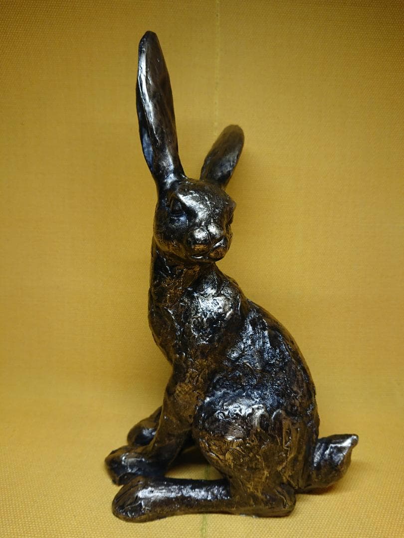 【美品】ウサギ　兎　オブジェ　置物　インテリア　工芸品　美術品　A2787