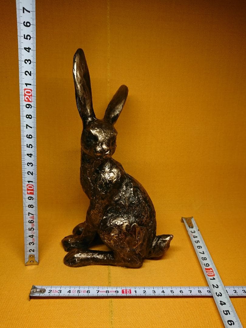 【美品】ウサギ　兎　オブジェ　置物　インテリア　工芸品　美術品　A2787