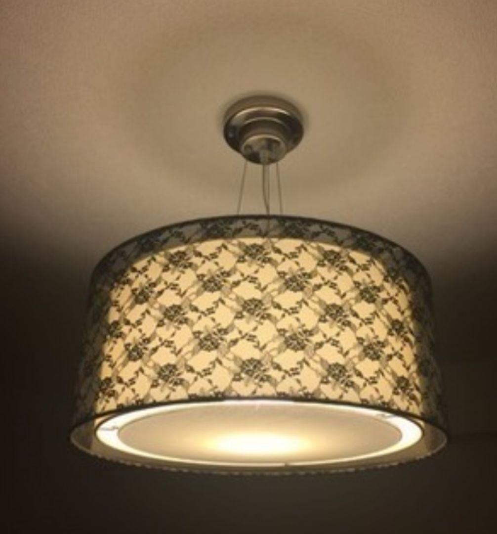 9 遠藤照明 和風 ペンダント ライト レース レイヤー 二重シェード