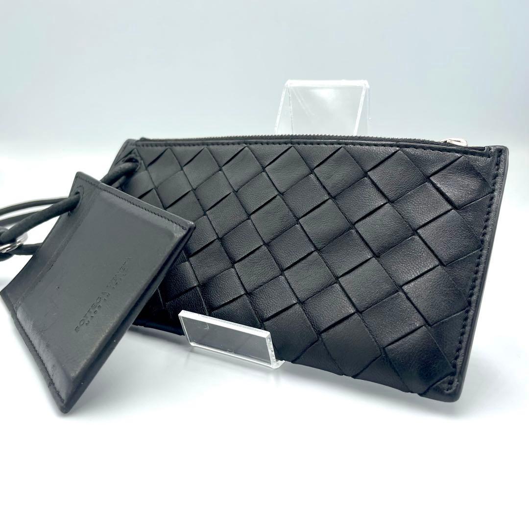 ボッテガヴェネタ ネックウォレット 財布 イントレチャート ブラック レザー