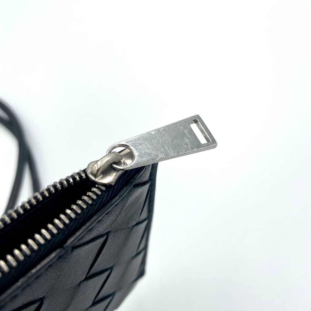 ボッテガヴェネタ ネックウォレット 財布 イントレチャート ブラック レザー