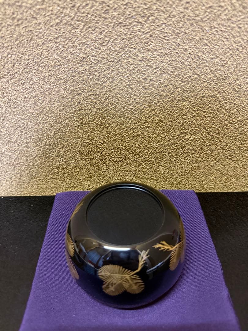 加賀蒔絵　村田百川　〆かざり蒔絵　平棗　共箱　 内梨地