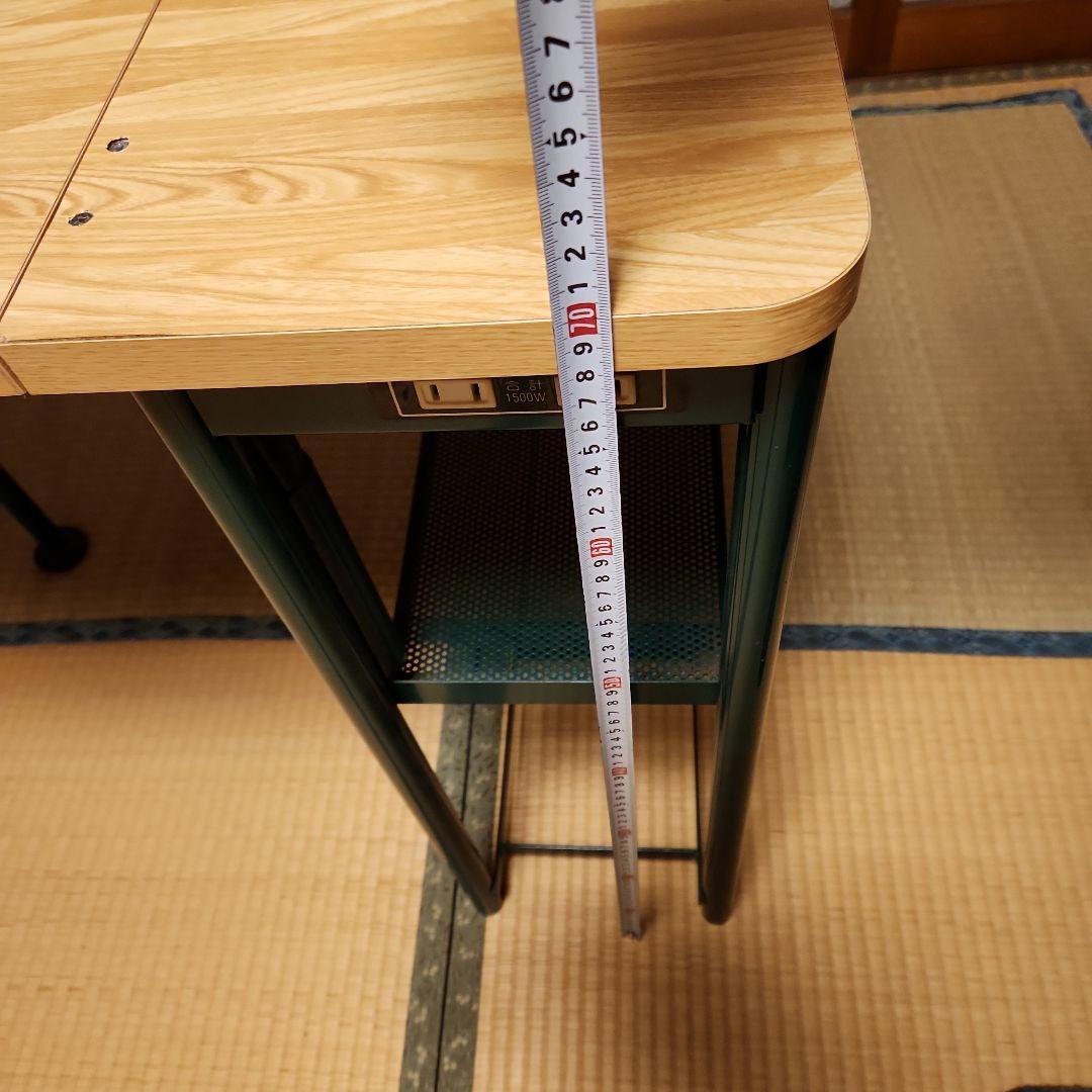 バタフライテーブル　折り畳み式作業テーブル メッシュ下棚付き