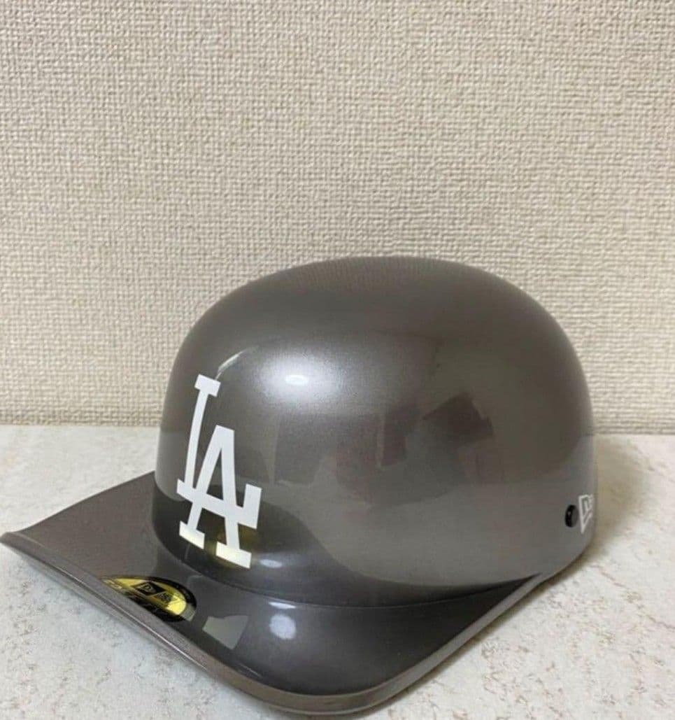 New Era LAロゴ 半帽 グレー バイク 原付 青ナンバー