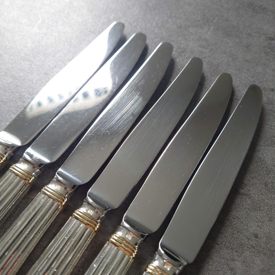 格安 希少 クリストフル アリアゴールドリング デザートナイフ 6点