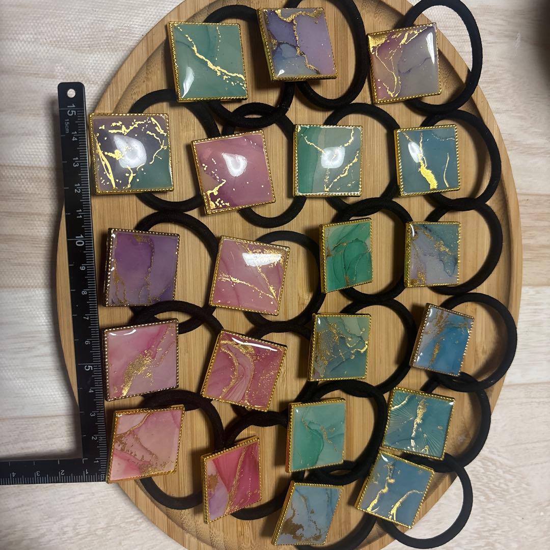 スクエア型ヘアゴムセット（多色）