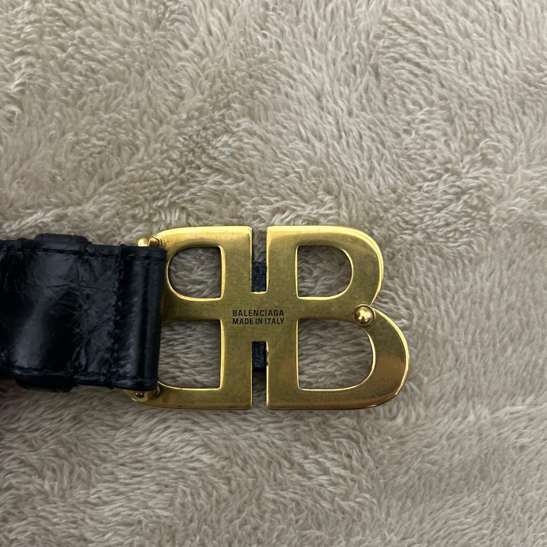 BALENCIAGA ブラックレザー ベルト