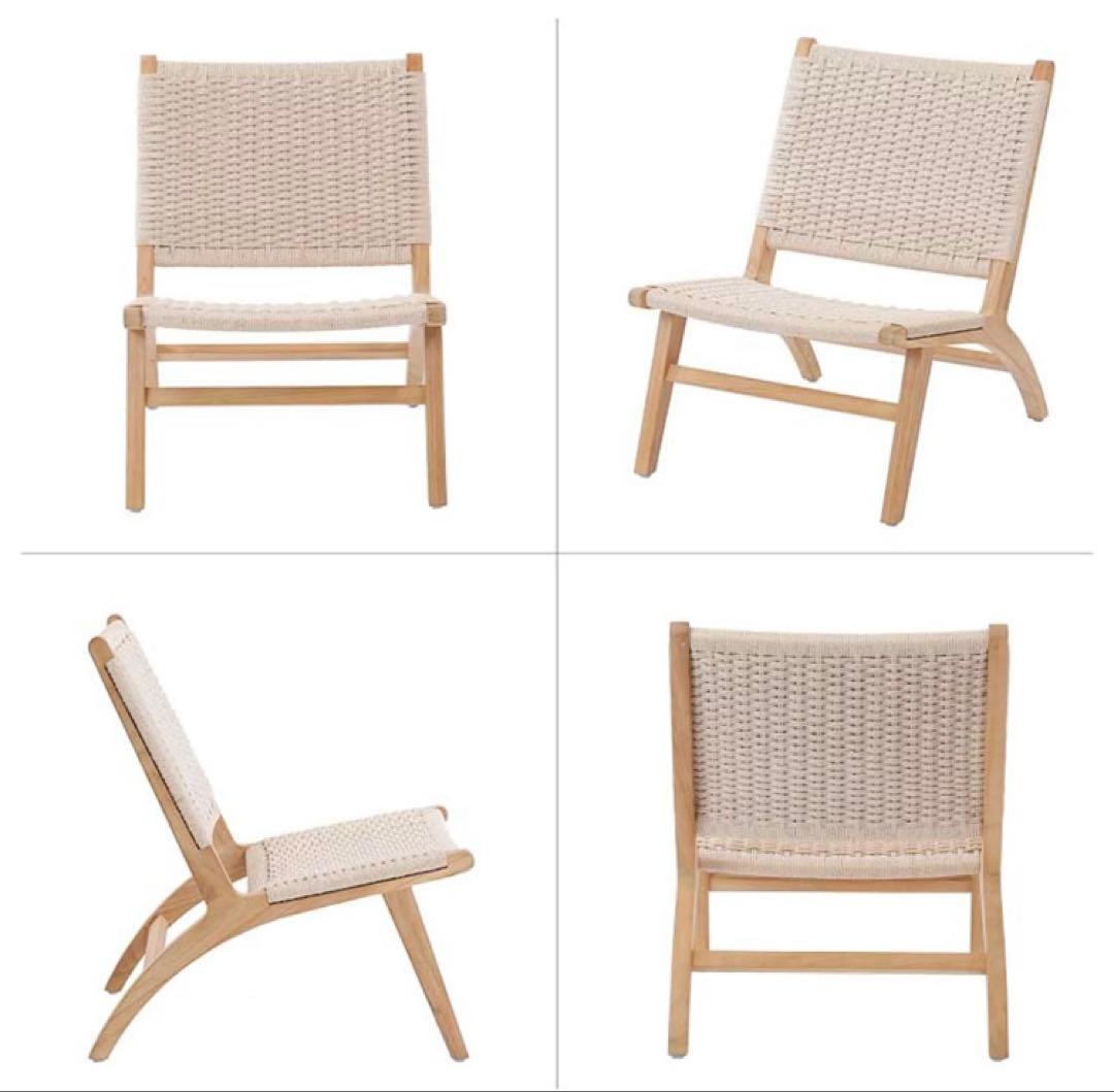 KAGLAB ペーパーコード×チーク材(ソープ仕上げ) ラウンジチェア