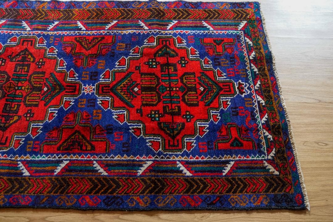 ヴィンテージラグ バルーチ トライバルラグ 142×86cm