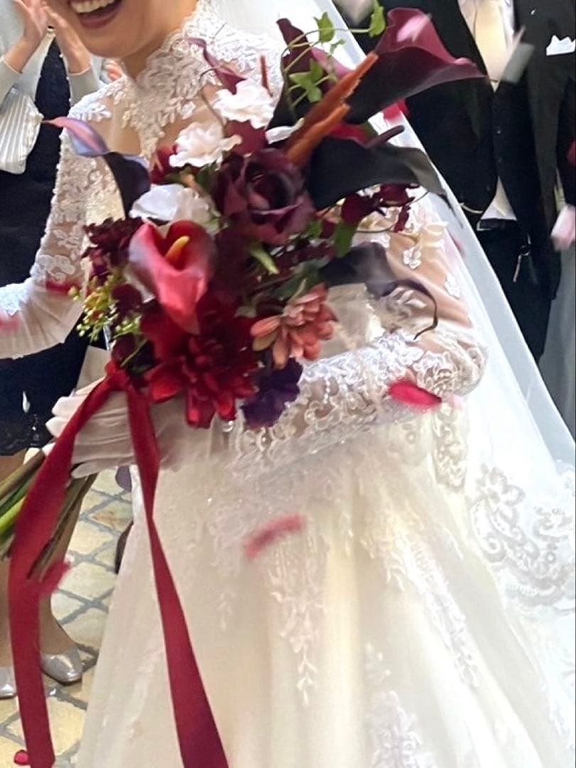 結婚式ブーケ　ウエディングブーケ　バーガンディブーケ
