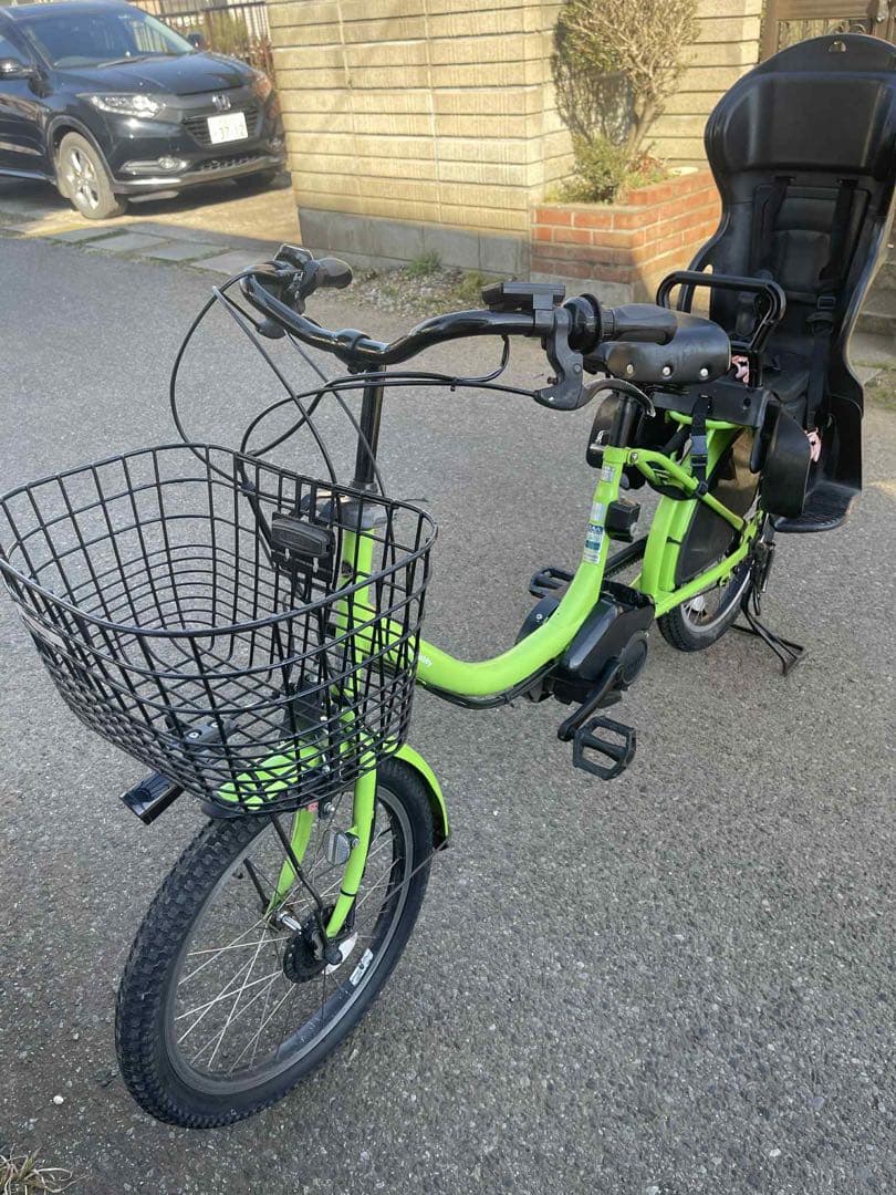 電動アシスト自転車 チャイルドシート付き 緑