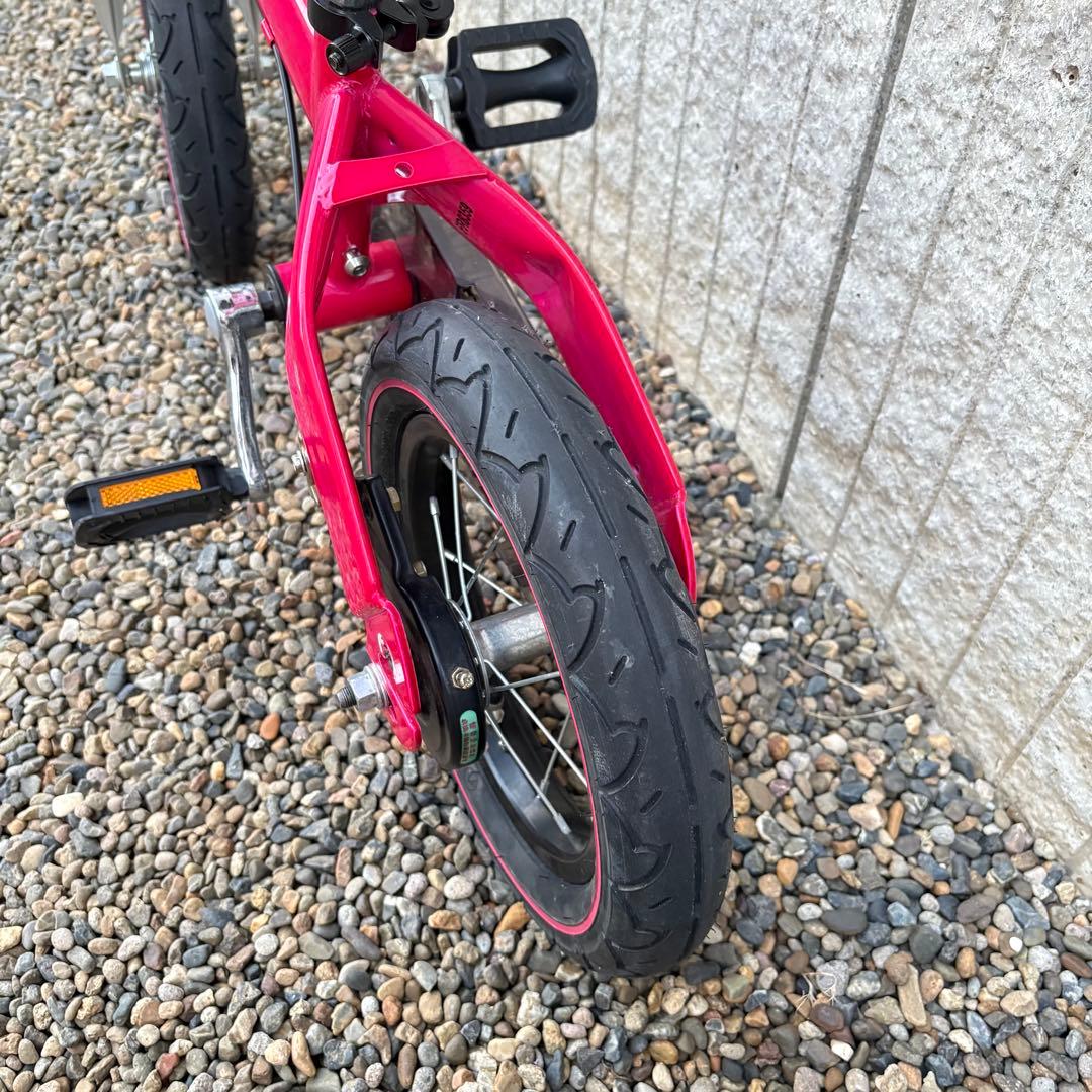 【美品】へんしんバイク 12インチ ピンク スタンド付　ベル付き　反射板付き